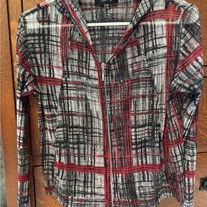 Comfy USA Plaid Zip-Up Hoodie